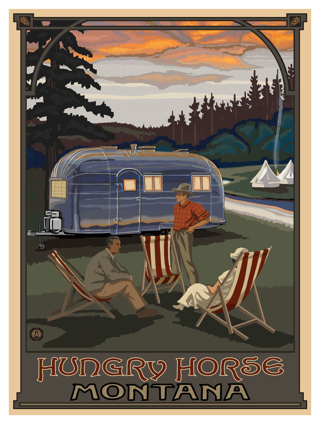 Hungry Horse Montana Giclee Art Print Poster by Paul A. Lanquist (9" x