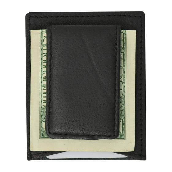 Marshal - Mens Genuine Leather Magnetic Money Clip Credit Card Holder Wallet 910R (C) - 0