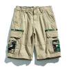 thumbnail image 1 of Pantalon Grand Homme Été Mode Extérieur Décontracté Patchwork Couleur Bouton Multi-Poches Short de Sport Kaki P, 1 of 9