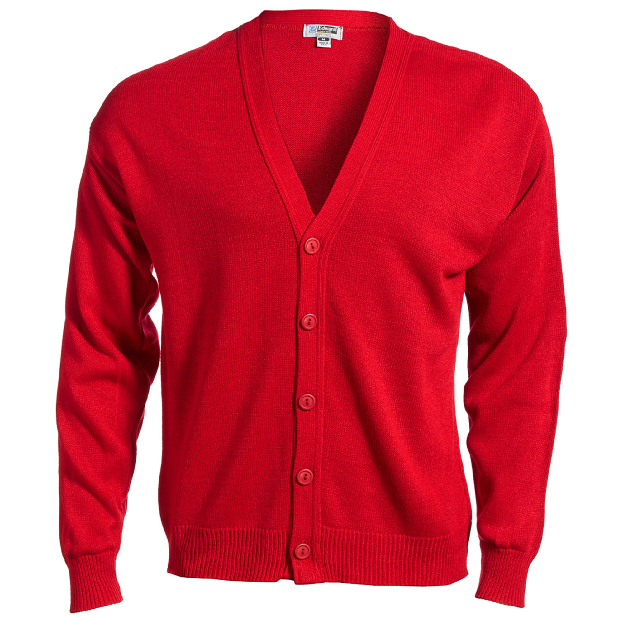 red zip up cardigan mens