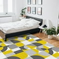 thumbnail image 6 of Area Rug 5'x7' Mid Century Yellow Grey Abstract Retro Geometric Modern Washable Area Rugs Non Shedding Floor Carpet Rubber Backing Non-Slip Indoor Mats for Living Room Bedroom Kitchen, 6 of 8