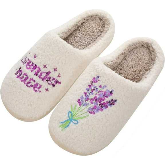 Meet Me at Midnight Merch Lavender Haze Slippers for Swiftee Warm Fuzzy Slippers Cozy House Slippers for Women Slip-on Slippers