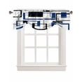 thumbnail image 7 of Tie Up Valance Curtain for Kitchen, Abstract Geometric Squares Rod Pocket Short Curtains Adjustable Tie-Up Shade Valances, Modern Blue Lines Art Window Treatment for Bathroom Living Room Bedroom, 7 of 7