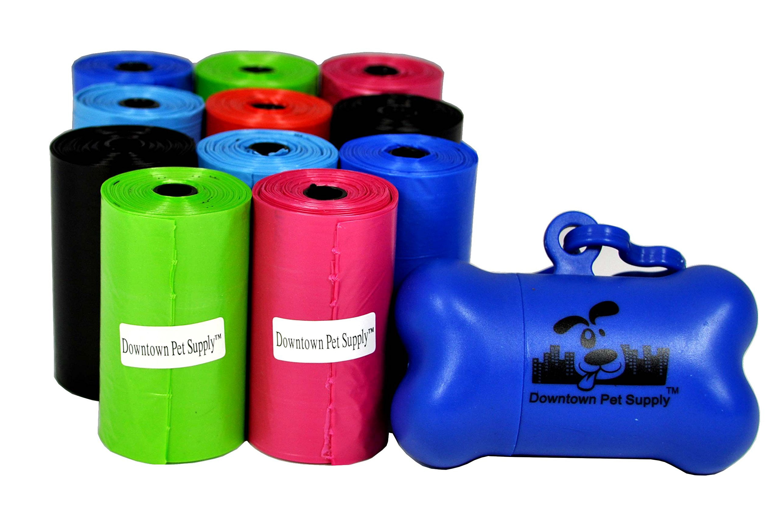 300 Dog Puppy Refill Waste Clean Up Poop Bag Rolls With Core And Bone Dispenser 