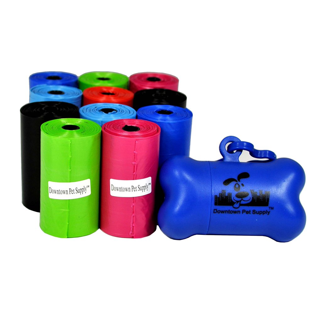 Pet Waste Bags, Dog Waste Bags, Bulk Poop Bags on a roll, Clean up poop bag refills + FREE Bone