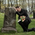 thumbnail image 4 of Artificial Flowers Decoration, FNGZ 1 Set Cemetery Memorial Artificial Flower Rose Bouquet with Vase Sympathy Floral Decor, Artificial Flowers for Outdoor&Indoor, 4 of 6