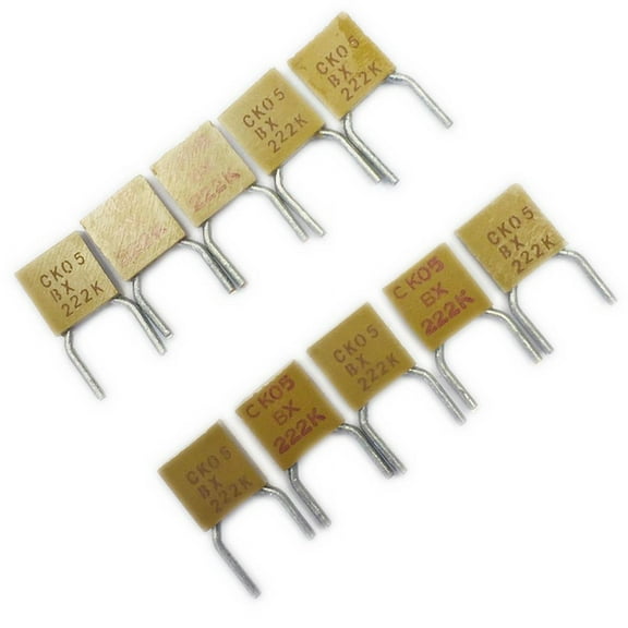 Pack of 10 CK05BX222K (Prepped) Cap Ceramic 0.0022uF 100V X7R 10% Radial 5.08mm 125C