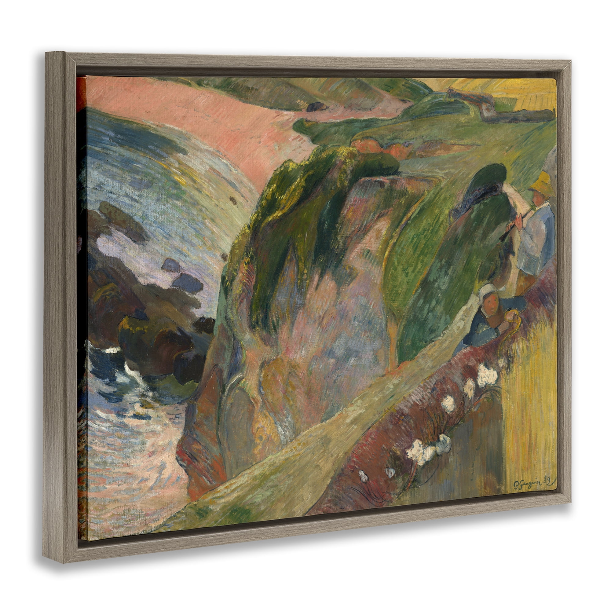 Stupell Industries Classic Gauguin Above The Sea Abstract Painting Brown Floater Framed Canvas Art Print Wall Art, 31 x 25