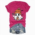 thumbnail image 4 of TOWED22 Teacher Halloween Shirt for Womens Read More Books Tshirt Spooky Ghost Shirts Graphic Tee Funny Cute Short Sleeve Tops(Hot Pink,M), 4 of 6