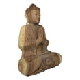 thumbnail image 4 of Acacia Wood Large Meditating Buddha Gautama Amitabha In Prayer Statue 21"H, 4 of 9