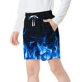 thumbnail image 5 of Cethrio Boys Summer Shorts Size 10-12 T, Holiday Drawstring Casual Printed Running Shorts Blue, 5 of 7