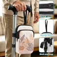 thumbnail image 5 of COEQINE Large Capacity Forearm Crutch Bag for Seniors Pink Tropical Leaves Elbow Crutch Attachment, Zipper Pouch, 2 Pockets, Lightweight, for Walking Cane & Hiking Stick, 5 of 7