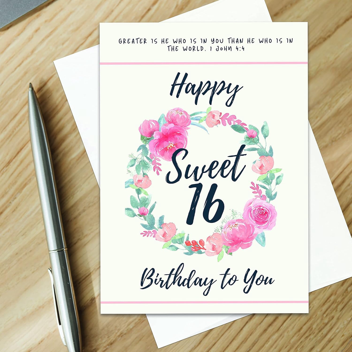 Christian Happy 16th Birthday Card | Happy 16th Birthday Card (Pack of 12)