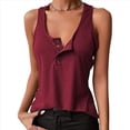 thumbnail image 1 of Camisetas Sin Mangas para Mujer, Informales, Lindas, de Verano, para Vacaciones en la Playa, Básicas, Color Vino Tinto, Talla M, 1 of 6