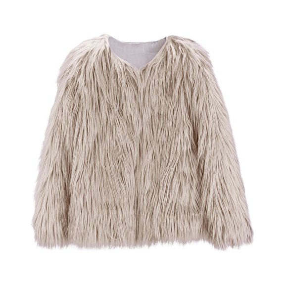 Mercatoo Children Winter Faux-𝐅𝐮r Coat Toddler Baby Girls Jacket Thick Warm Outwear Clothes for 2 to 10 Years Kids Girls