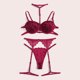 thumbnail image 3 of Gibobby Lencería mujer erótica Conjunto Lencería Tanga Y Bralette con Relleno Stretch Encaje Moda Push Up, Brasier y Pantie Nightwear Pantys Sexy(Vino, M), 3 of 5