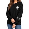 thumbnail image 4 of MOUSYA Women Christian Sweatshirt Psalms 91 Sleeve Print Sweatshirt Bible Verse Pullover, 4 of 15
