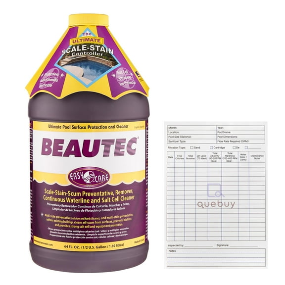Easycare 22064 BeauTec Scale,Stain, Scum Control, Salt Cell Cleaner   QueBuy Pool Log Book