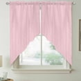 thumbnail image 2 of Pink Geometric Swag Valances for Windows, Kitchen Curtains 36 Inch Length 2 Panels Set, Modern Minimalism Solid Color Striped Short Curtains for Small Windows Rod Pocket Cafe Curtains Drapes 28"x36", 2 of 8
