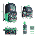 Minecraft Kids Backpack with Lunch Bag Water Bottle and Pencil Pouch 5