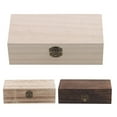 thumbnail image 4 of Beisidaer Rectangular Wooden Storage Box Retro Wooden Box Clamshell Wooden Gift Box, 4 of 8