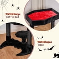 thumbnail image 4 of Larger Cat Tree Tower for Indoor Heavy Gothic Cat Trees with Coffin Bed, Gothic Cat House with Scratching Posts, Cat Shelves for Kitten, Spider Toy, Spooky Coffin Black with Red MMJ91L, 4 of 9