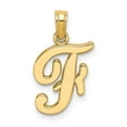 thumbnail image 1 of Diamond2Deal 14K Yellow Gold Script Letter F Initial Pendant for Women (L- 0.65inch, W- 0.41inch), 1 of 6