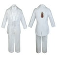 thumbnail image 3 of Baby Boy Christening Baptism Formal White Tail Suit Silver Maria on Back Sm-20, 3 of 4
