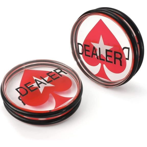 GSE Games & Sports Expert 3” Casino Poker Dealer Button for Gambling Card Games, Texas Hold 'em, Poker Nights, Tournaments (2-Pack)