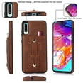 thumbnail image 2 of TECH CIRCLE Wallet Case for Samsung Galaxy A70,  Soft PU Leather Credit Card Holder Wristband Shockproof Protective Case For Samsung A70 6.7 (2019),Brown, 2 of 9