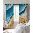 thumbnail image 3 of Summers Coastal Blackout Curtains for Bedroom Living Room, Gradient Color Shells Watercolor Starfish 45 In Long Thermal Insulated Room Darkening Drapes Grommet Window Treatments, 42 x 45 In, 3 of 9