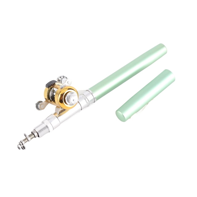 Juego Combinado de caña de pescar ANGGREK Mini Bolígrafo Telescópica Portátil verde