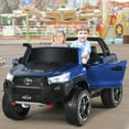 thumbnail image 3 of Gymax 2x12V Licensed Toyota Hilux Ride On Truck Car 2-Seater 4WD w/ Remote Control Blue, 3 of 9