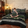 thumbnail image 3 of Manfei RetroCamo American Flag Full Size Bedding Sets, Fourth of July Full Size Bed in a Bag, Gray Green Beige, Black Reversible 7 Pieces, 3 of 6