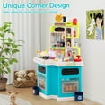 thumbnail image 4 of Costway Kids Kitchen Playset with Sounds Lights Steam Play Sink 113 PCS Accessories Blue, 4 of 10