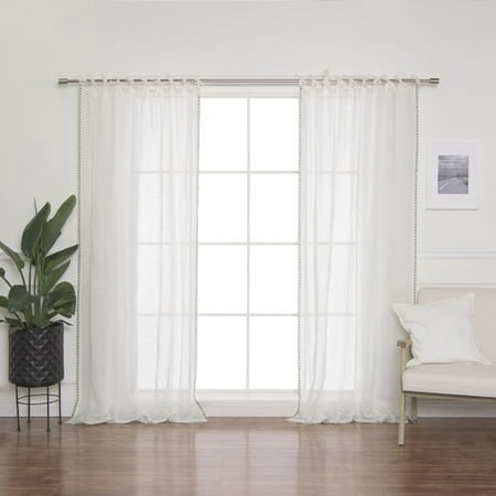 Best Home Fashion, Inc. Criss Cross French Linen Voile Solid Room Darkening Tab Top Single Curtain (Best Linen Warehouse Inc Phone Number)