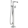 thumbnail image 2 of Delta Ara Floor Mount Tub Filler with Hand Shower, Stainless, 2 of 7