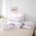 thumbnail image 6 of jejeloiu Cartoon Cute Bowknot 7pcs Bedding Comforter Set,Kawaii Bow Bowtie Queen Bedding Sets,Pink White Queen Sheet Sets For Girls,Ultra Soft Home Decor Reversible, 6 of 8