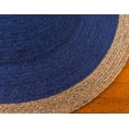 thumbnail image 4 of 3x5 Ft Oval Navy Blue Jute Area Rug, Hand-Woven, Reversible, Farmhouse Boho Style, Durable & Pet-Friendly Rug for Living Room, Dining Room, and Bedroom, 4 of 5