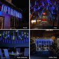 thumbnail image 2 of Solar Meteor Shower Lights Outdoor, 30cm 8 Tubes 144 LED Blue Meteor Lights Falling Rain Lights, Waterproof Outdoor Solar Tree Lights for Yard, Party, 2 of 4