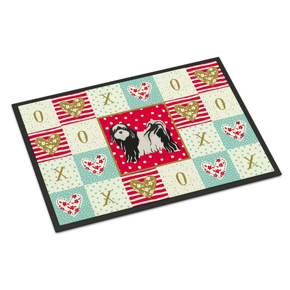 Carolines Treasures CK5898MAT Tibetan Terrier Love Door Mat Indoor Rug or Outdoor Welcome Mat 18x27 Doormat 27"L x 18"W
