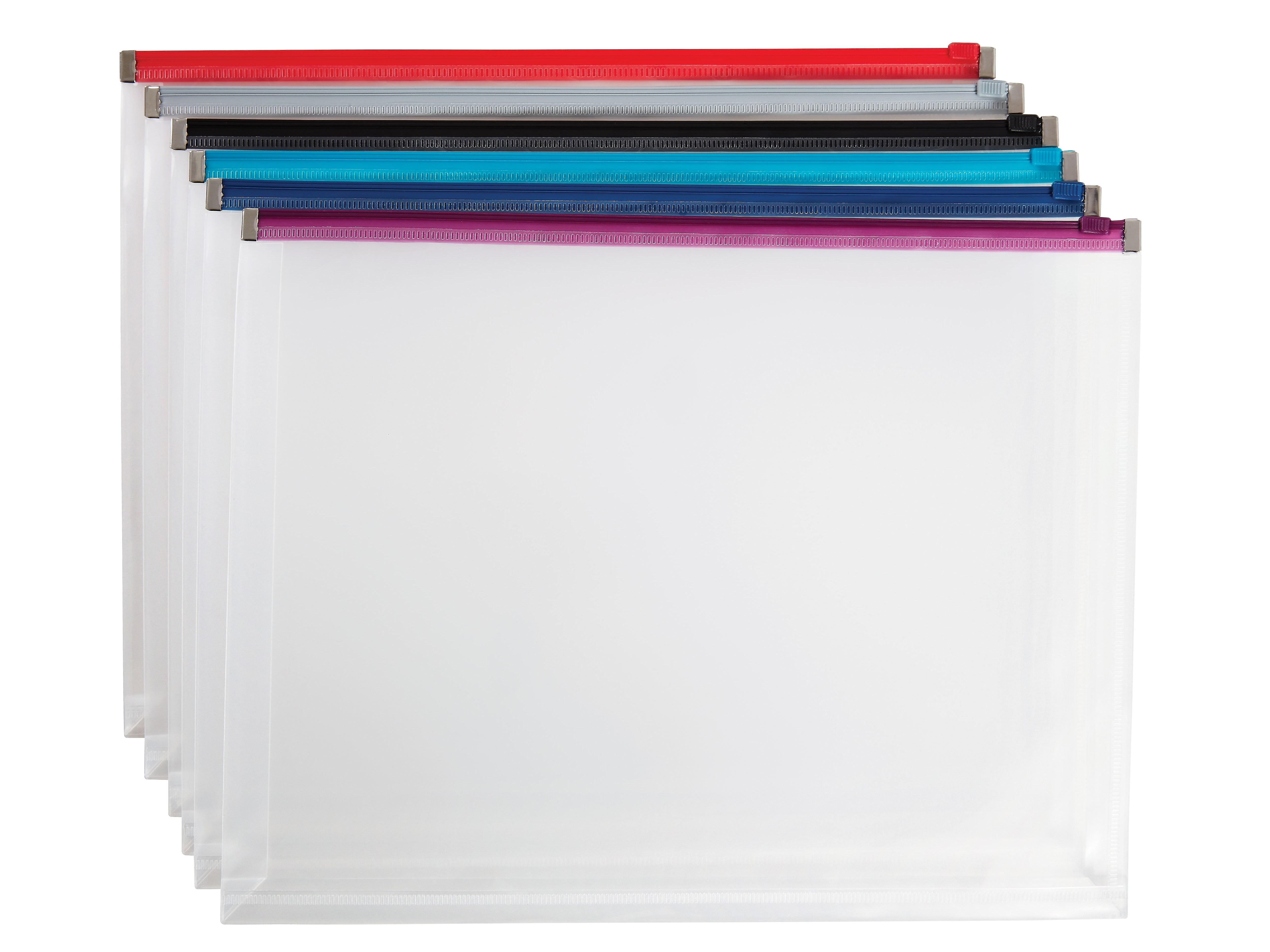 MyOfficeInnovations Poly Zip Envelopes Letter Size Clear with Assorted