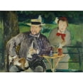 thumbnail image 2 of Manet, Edouard 14x12 Black Ornate Wood Framed with Double Matting Museum Art Print Titled - Portrait d Ernest Hosched et sa fille Marthe, 2 of 4