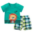 thumbnail image 1 of Fshinging Children Clothes Set Girls Summer Cartoon Printed Short Sleeved Tops And Shorts 2 Piece Set Garçon Ensemble, 1 of 2