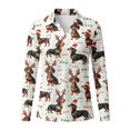 thumbnail image 4 of Jeiento Women's Christmas Dachshund Golf Shirts, Moisture Wicking Festive Tops for Workout, Outdoor Travel, Gym, 4 of 7