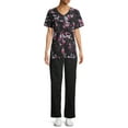 thumbnail image 2 of Scrubstar "Magical Bouquet" Women's V-Neck Print Scrub Top, 2 of 6