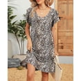 thumbnail image 5 of Summer Dresses for Women Casual V Neck Short Sleeve Boho Floral Printed Beach Wear Daily Party Midi Dress Alsol Lamesa, 5 of 6