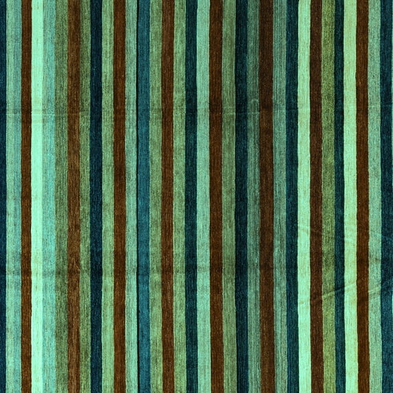 Ahgly Company Indoor Square Abstract Turquoise Blue Modern Area Rugs, 4' Square