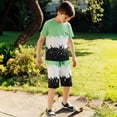 thumbnail image 2 of Byoo Toddler Boy Gradient Splash Print Short Sleeve T Shirt and Short Set Breathable Casual Sport Outfit, 2 of 4