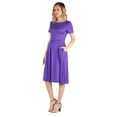 thumbnail image 2 of Maternity Short Sleeve Pleated Pocket Midi Dress, 2 of 8